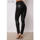 Blue Nature belül bolyhos öves bőrnadrág fekete