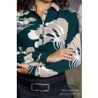 Blue Nature Korina ing-blúz zöld mintás