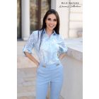 Blue Nature Korina ing-blúz kék mintás