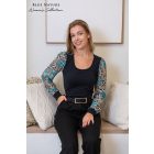 Blue Nature Luna felső zöld mintás ujjal