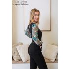 Blue Nature Luna felső zöld mintás ujjal