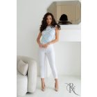 Blue Nature Nayra hátul megkötős felső fehér-kék mintás