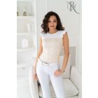 Blue Nature Nayra hátul megkötős felső vanília-fehér pöttyös