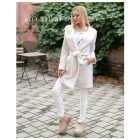 Blue Nature Niara kapucnis megkötős szövetkabát egyméretes világos bézs