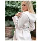 Blue Nature Niara kapucnis megkötős szövetkabát egyméretes világos bézs