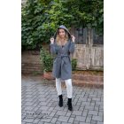 Blue Nature Niara kapucnis megkötős szövetkabát egyméretes szürke