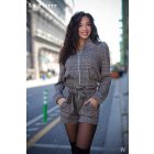 La Pierre Aneka cipzáras kabátka kockás egyméretes