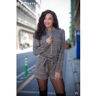 La Pierre Aneka cipzáras kabátka kockás egyméretes