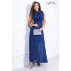 Mystic Day Annavirág hosszú ruha stólával sötétkék