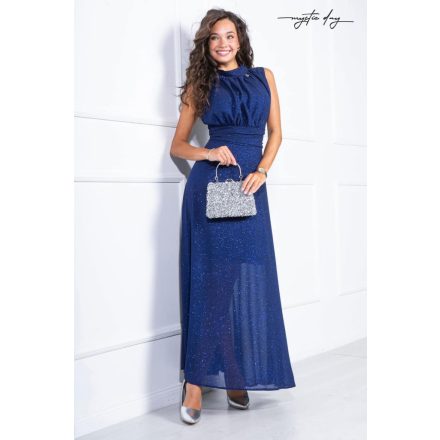 Mystic Day Annavirág hosszú ruha stólával sötétkék