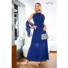 Mystic Day Annavirág hosszú ruha stólával sötétkék