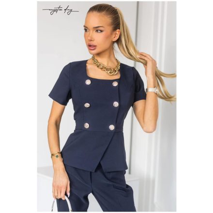 Mystic Day Boogi bélelt rövid ujjú zakó sötétkék