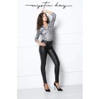 Mystic Day bőrhatású nadrág fekete