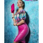 Mystic Day Klaudia bőrhatású szoknya pink