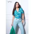 Mystic Day Doroti felső kék-zöld mintás