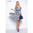 Mystic Day Frézia ruha kék-fehér mintás