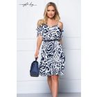 Mystic Day Frézia ruha kék-fehér mintás