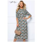 Mystic Day Hédi midi ruha mintás