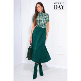 Mystic Day Lívia szatén szoknya zöld