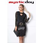 Mystic Day bőrbetétes vastag szoknya fekete