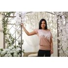 Mirage elől neccbetétes laza felső drapp