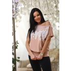 Mirage elől neccbetétes laza felső drapp