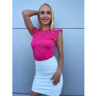 Robrow ujjatlan csipke felső pink