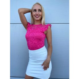 Robrow ujjatlan csipke felső pink