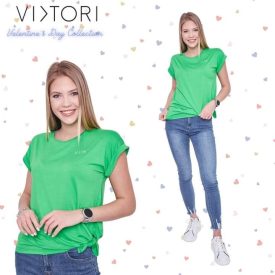 Viktori oldalt kötős laza felső zöld