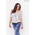 Viktori spanyol fodros blúz mintás