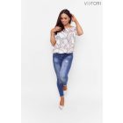 Viktori spanyol fodros blúz mintás