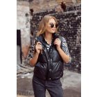 Viktori műbőr vastag mellény fekete