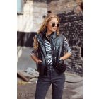 Viktori műbőr vastag mellény fekete