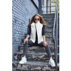 Viktori műbőr vastag mellény bézs