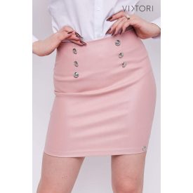 Viktori 6 gombos miniszoknya púder