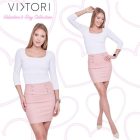 Viktori 6 gombos miniszoknya púder